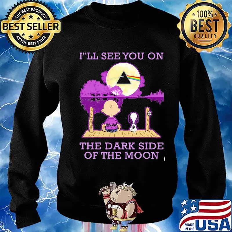 I’ll See You On The Dark Side Of The Moon Snoopy And Friend Watching Pink Floyd Shirt Sweater
