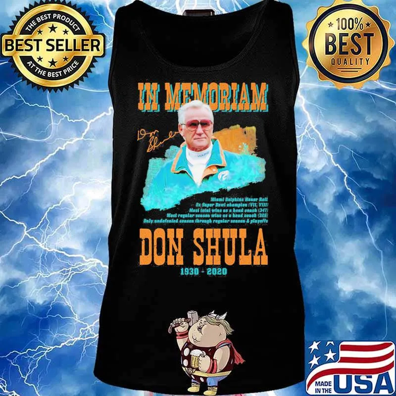 In Memoriam Don Shula 1930 2020 Signature Shirt Tank top