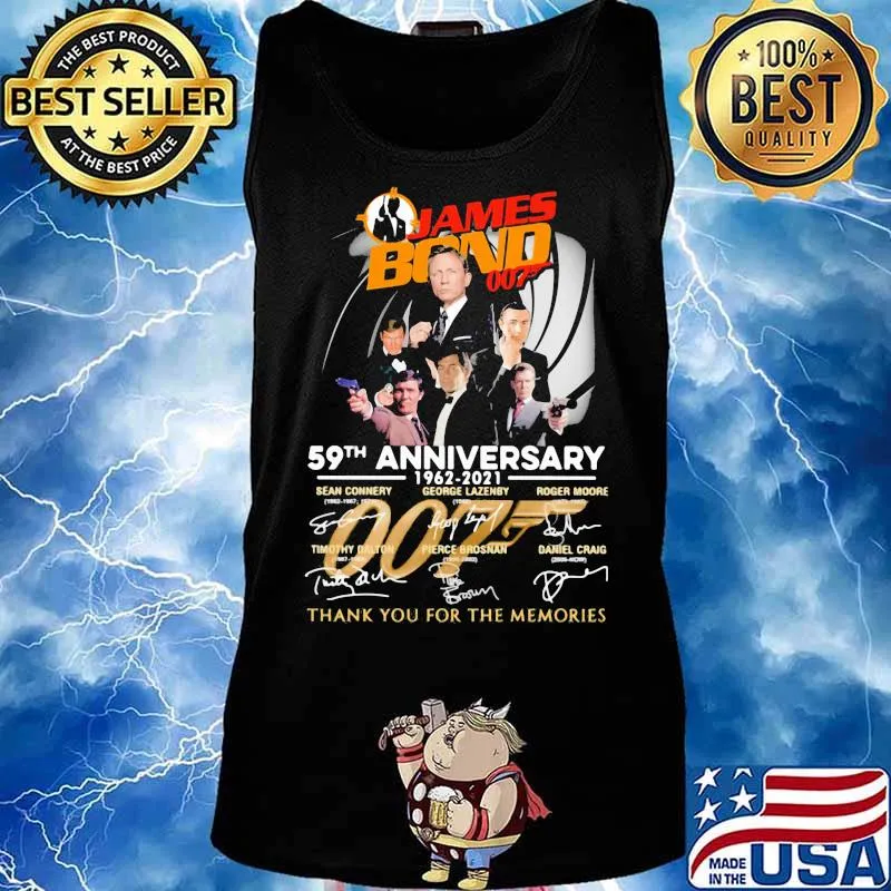 James Bond 007 59th Anniversary 1962 2021 Thank You For The Memories Signature Shirt Tank top