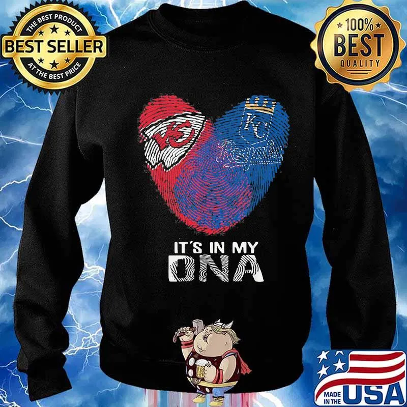 Kansas City Chiefs And Kansas City Royals It's In My Dna Heart Shirt Sweater