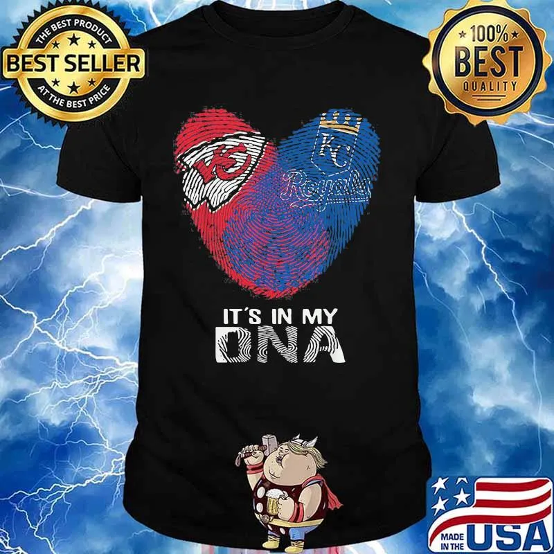 Kansas City Chiefs And Kansas City Royals It's In My Dna Heart Shirt
