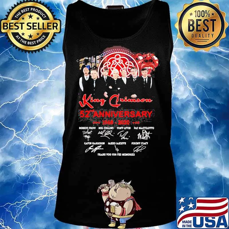 King Crimson 52nd Anniversary 1968 2020 Thank You For The Memories Signature Red Shirt Tank top