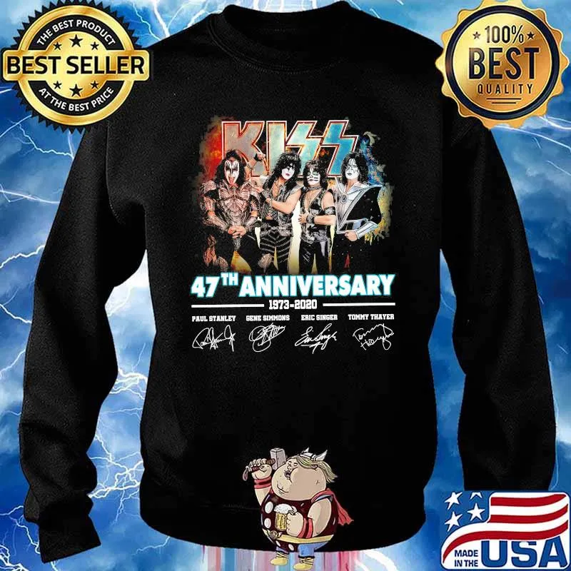 Kiss 47th anniversary 1973-2020 signature s Sweater