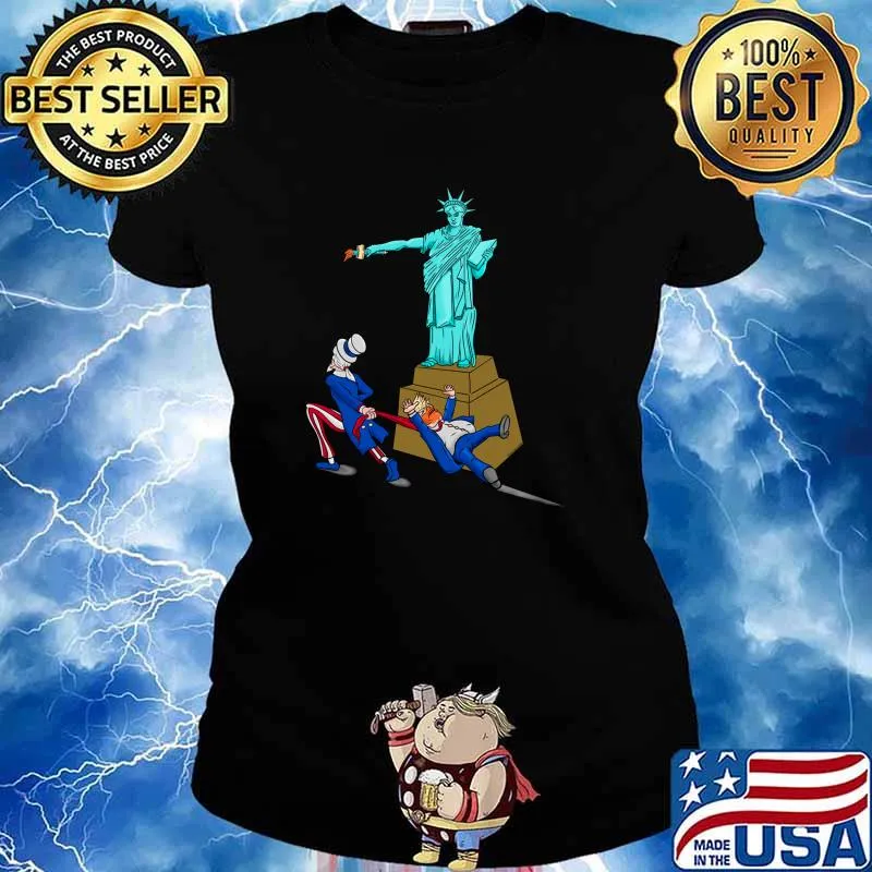 Lady Liberty And Uncle Sam Take Out The Garbage Donald Trump Shirt Ladies tee