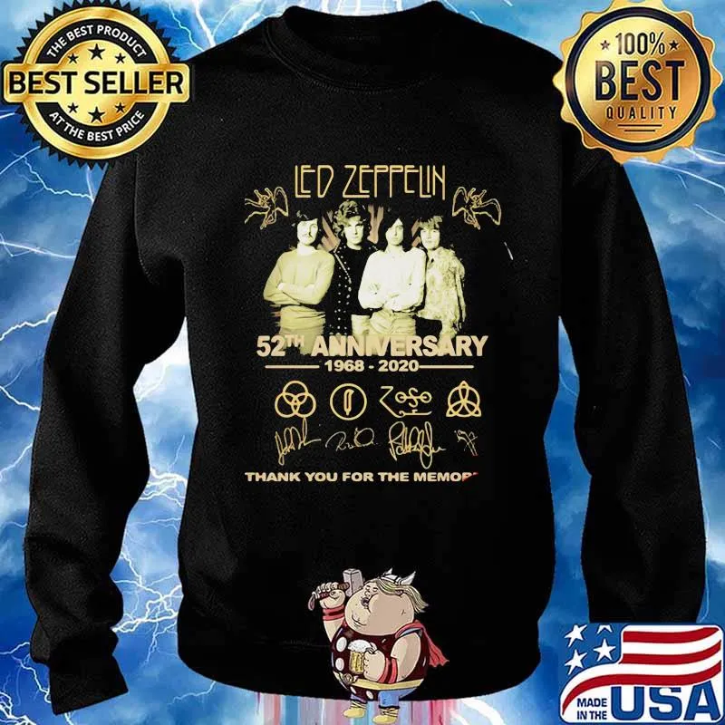 Led Zeppelin 52th Anniversary 1968 2020 Thank You For The Memories Signuature Shirt Sweater