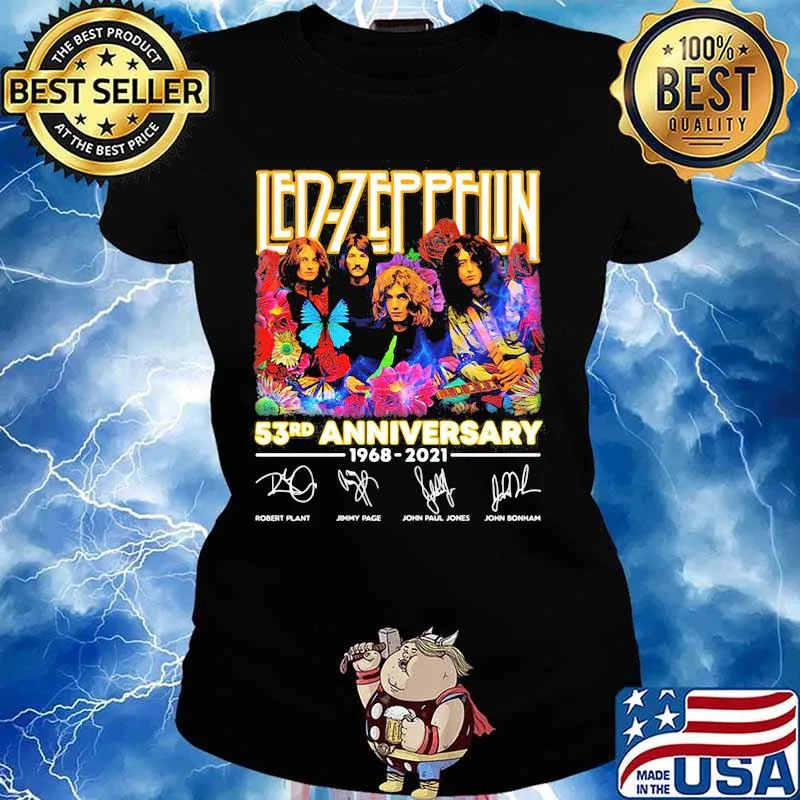 Led Zeppelin 53rd Anniversary 1968 2021 Signature Shirt Ladies tee
