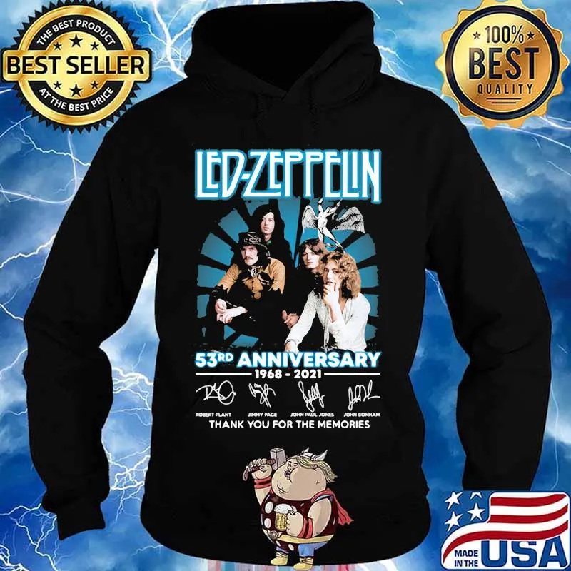 Led-Zeppelin 53rd Anniversary 1968 2021 Thank You For The Memories Signature Shirt Hoodie