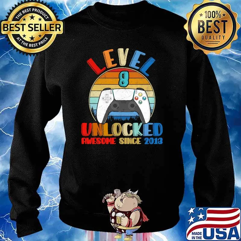 Level 8 Unlocked Awesome 2013 Gamer 8 Birthday 8 Years Old Vintage Shirt Sweater