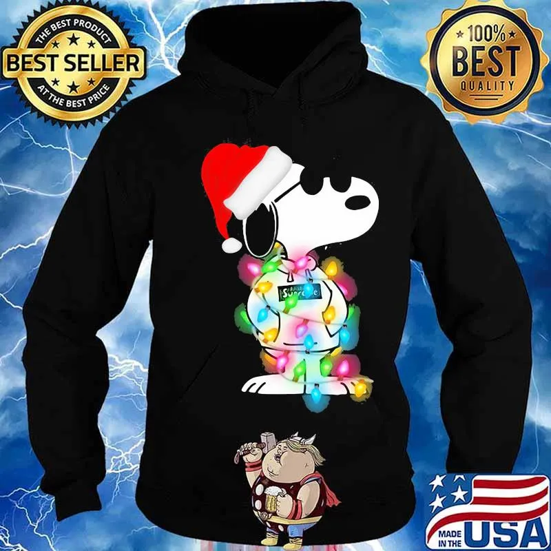 Lights Wrap Around Snoopy Hat Santa Christmas Shirt Hoodie
