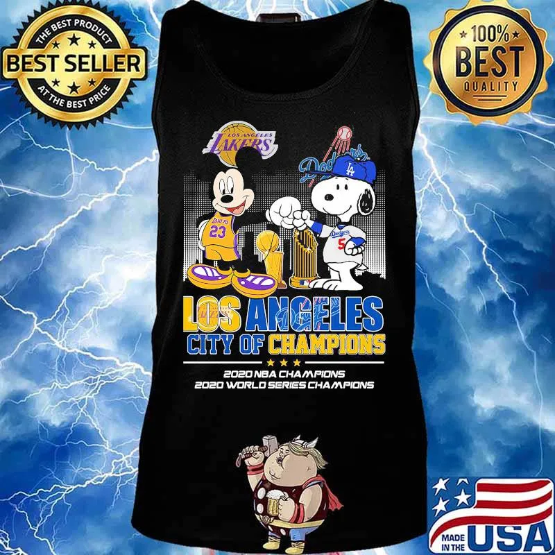 Los Angeles City Of Champions 2020 Nba Champions Snoopy And Mickey Disney Football Shirt Tank top