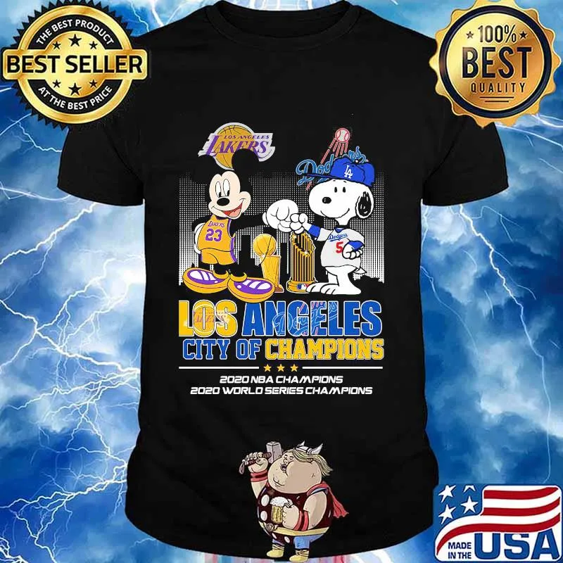 Los Angeles City Of Champions 2020 Nba Champions Snoopy And Mickey Disney Football Shirt