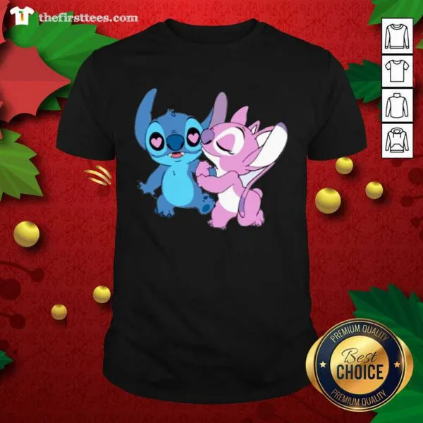 Lovely Couple Stitch Angel Love Shirt