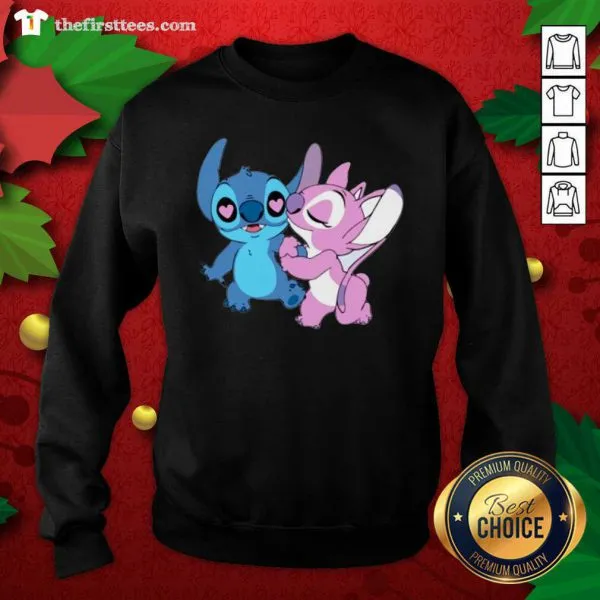 Lovely Couple Stitch Angel Love Shirt - Image 2