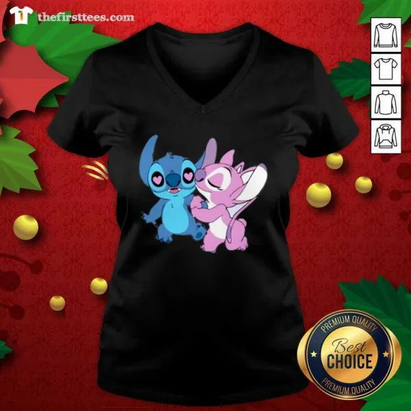 Lovely Couple Stitch Angel Love Shirt - Image 3