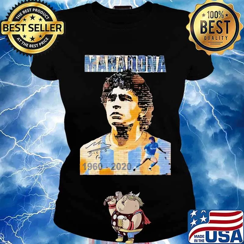 Maradona Legend Football 1960 2020 RIP signuature s Ladies tee