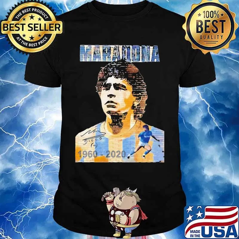 Maradona Legend Football 1960 2020 RIP signuature shirt