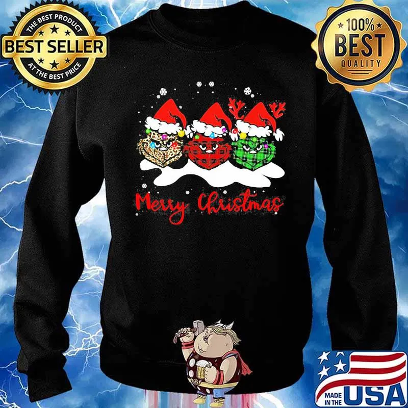 Merry Christmas Grinch Leopard Wear Hat Santa Shirt Sweater