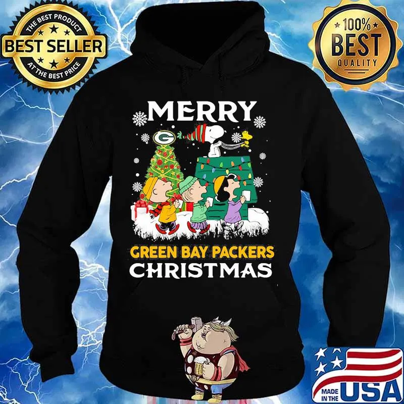 Merry Green Bay Packers Christmas Snoopy Shirt Hoodie