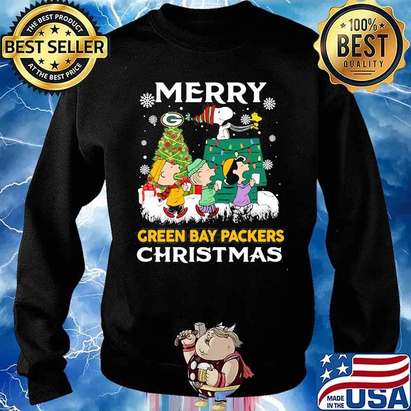 Merry Green Bay Packers Christmas Snoopy Shirt Sweater