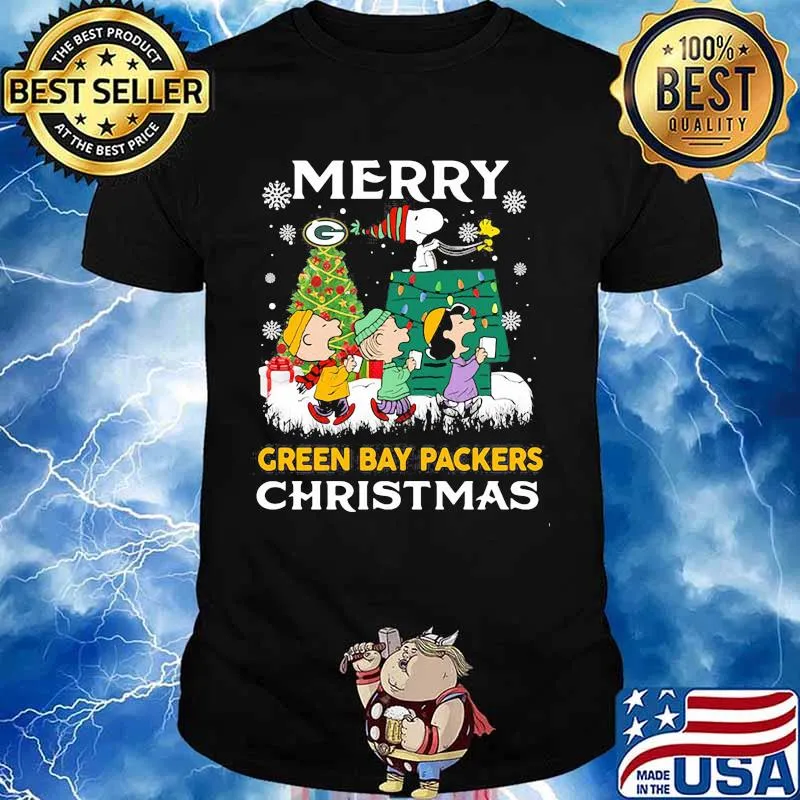Merry Green Bay Packers Christmas Snoopy Shirt