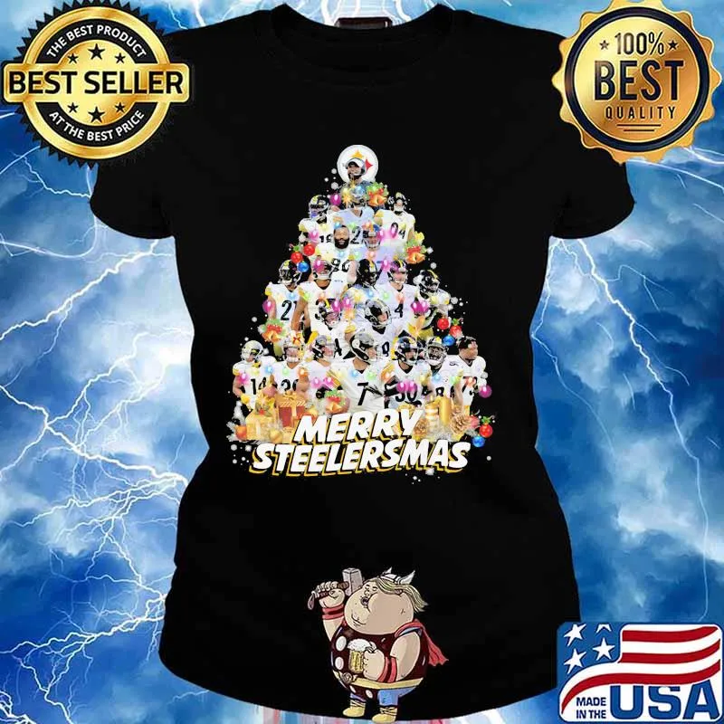 Merry Steelersmas Xmastree Pittsburgh Steelers Football Shirt Ladies tee