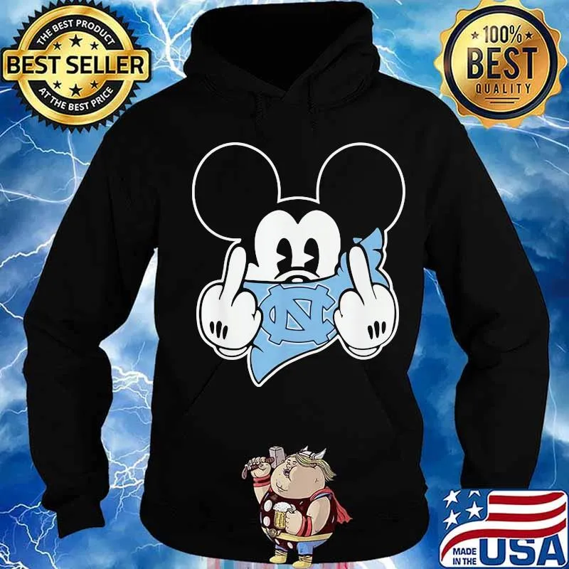 Mickey Middle Finger Mask North Carolina Tar Heels Football Disney Shirt Hoodie