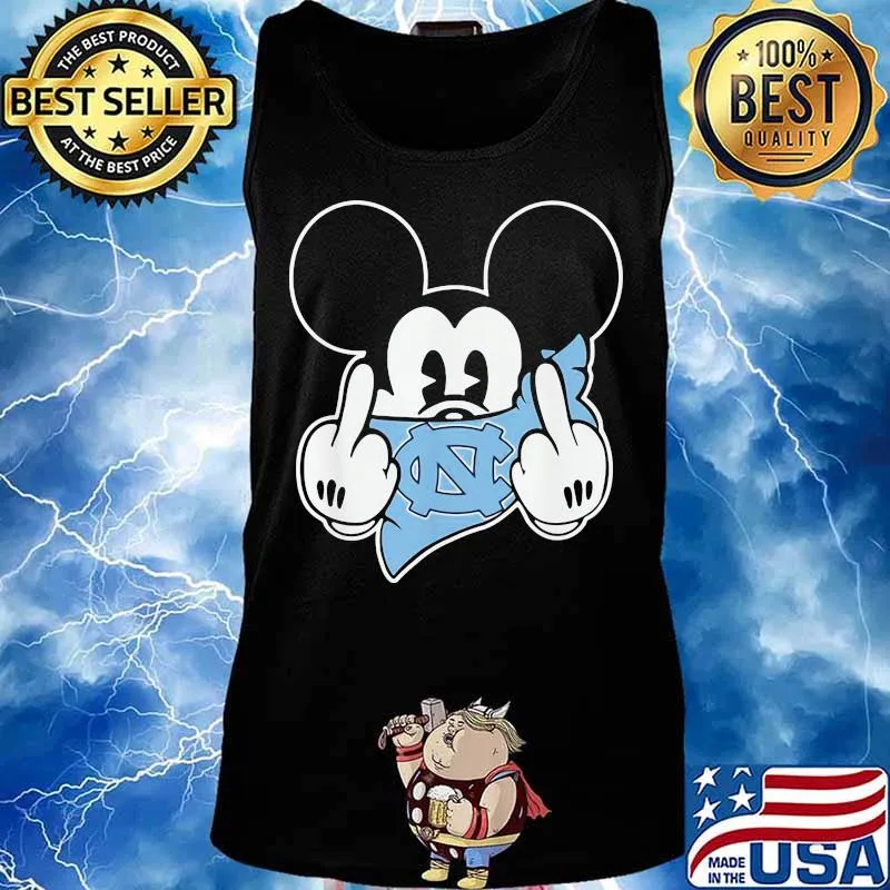 Mickey Middle Finger Mask North Carolina Tar Heels Football Disney Shirt Tank top