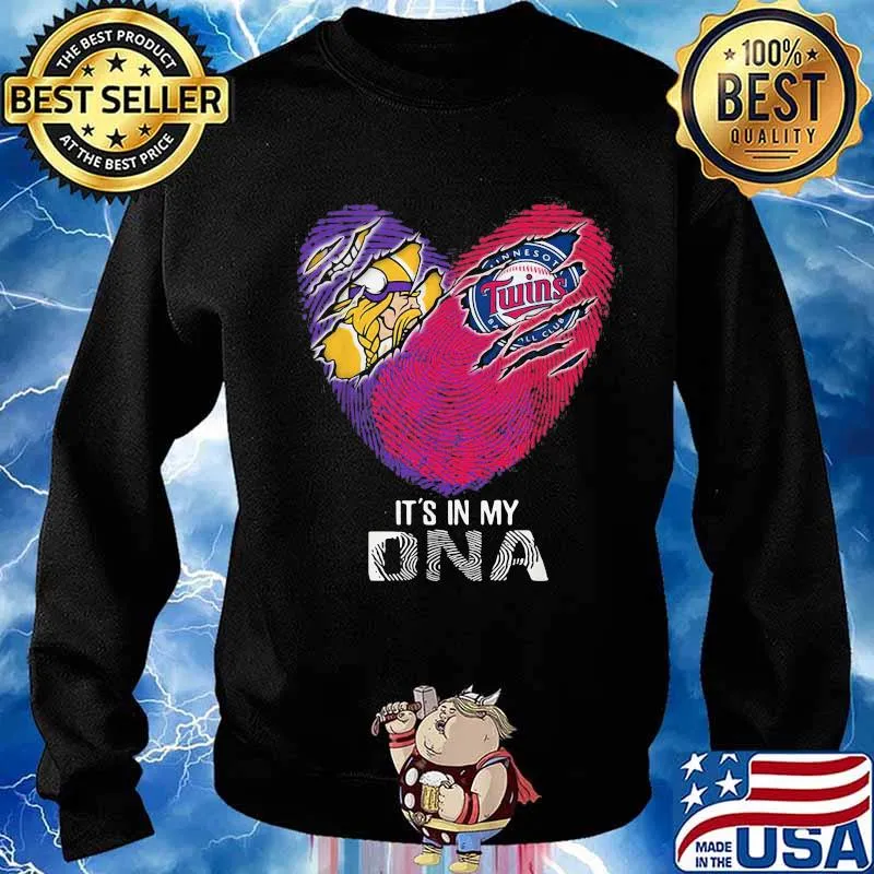 Minnesota Vikings Twins Football It's In My Dna Heart Shirt Sweater