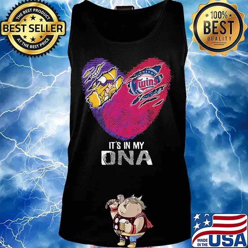 Minnesota Vikings Twins Football It's In My Dna Heart Shirt Tank top