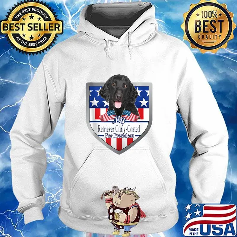 My Retriever Curly Coated For President 2020 American Flag Shirt Hoodie