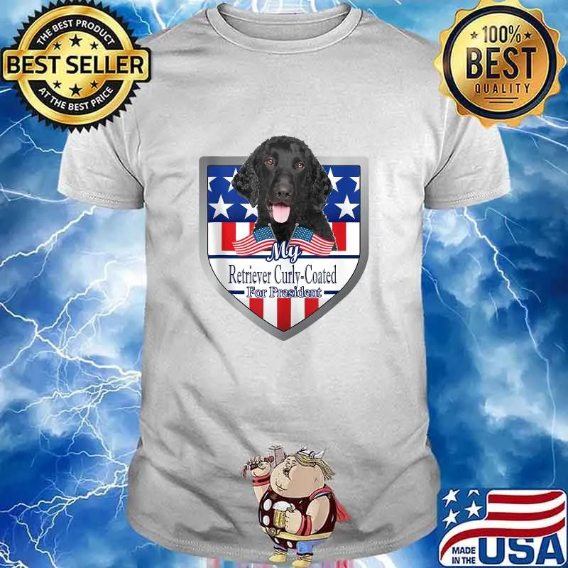 My Retriever Curly Coated For President 2020 American Flag Shirt