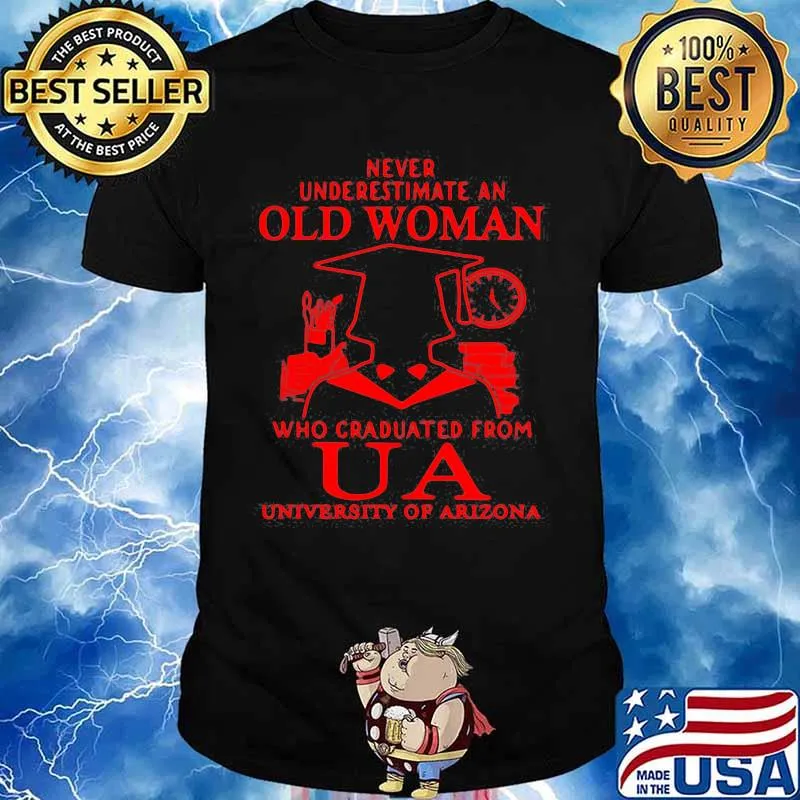 Never Underestimate An Old Man Who Graduated From Us University Of Arizona Association Shirt
