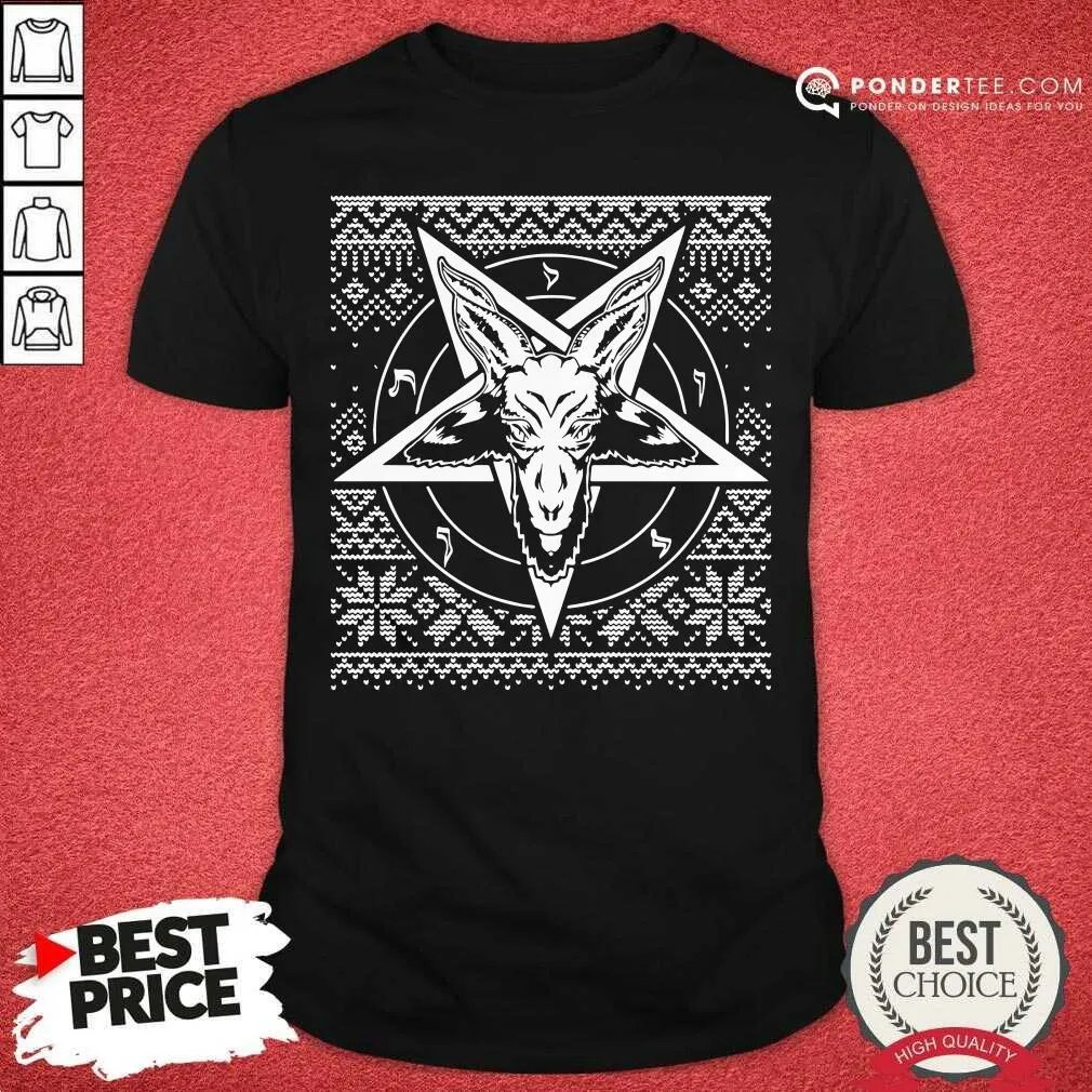 Nice Baphomet Christmas Ugly Christmas Shirt