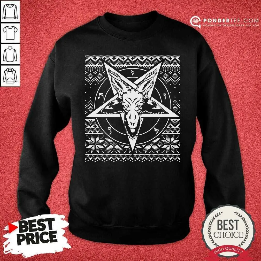 Nice Baphomet Christmas Ugly Christmas Shirt - Image 3