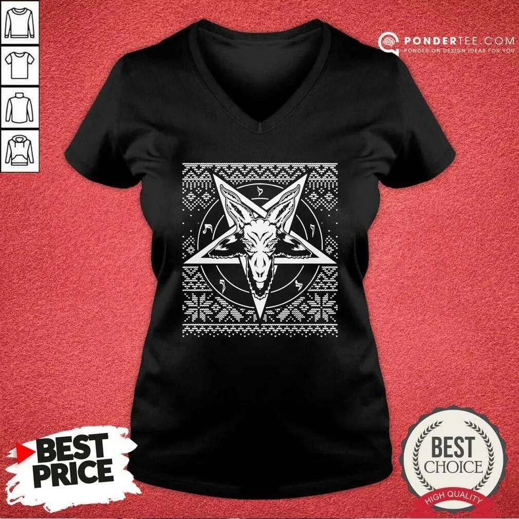 Nice Baphomet Christmas Ugly Christmas Shirt - Image 5