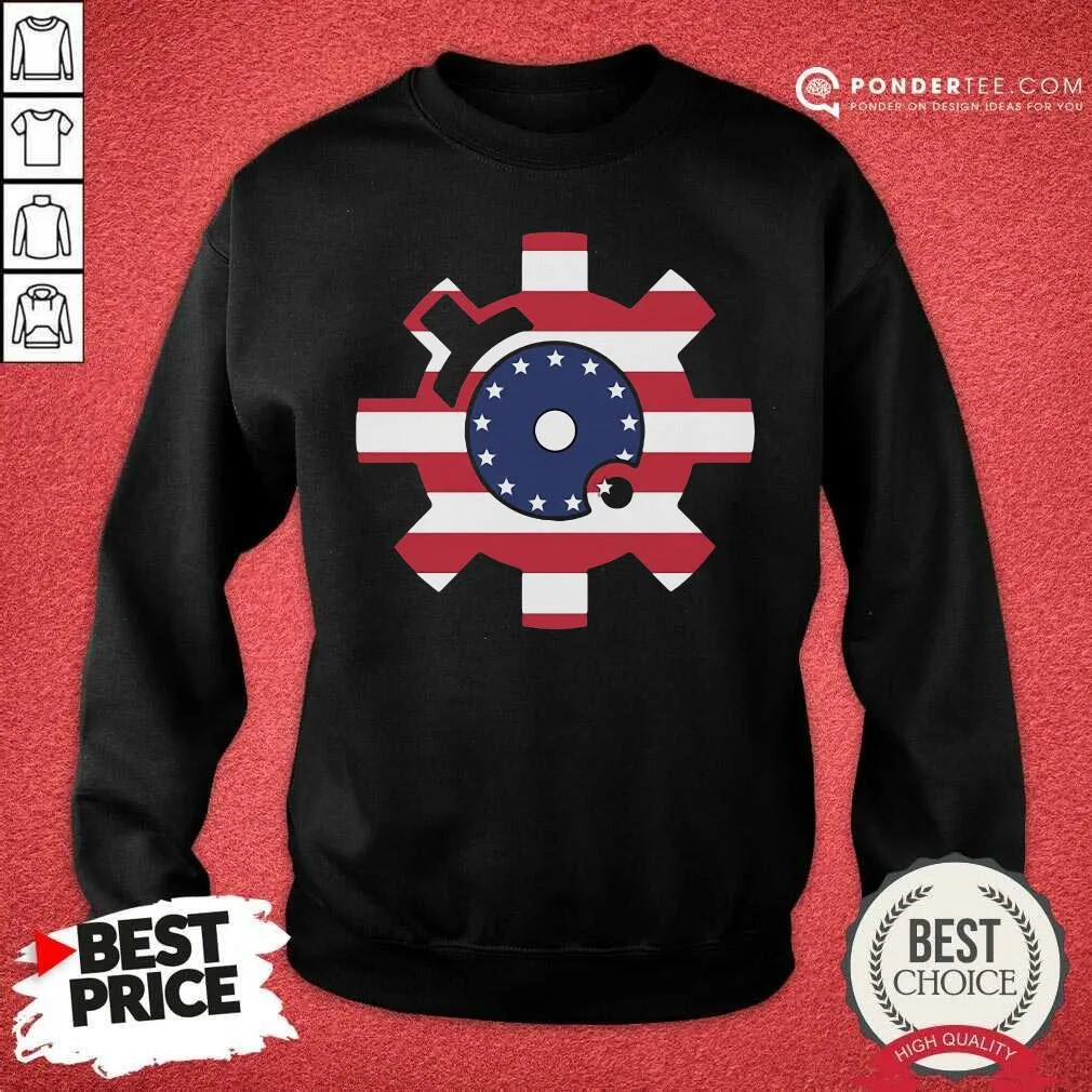 Nice Betsy Ross Flag Bolt Face American Flag Shirt - Image 4