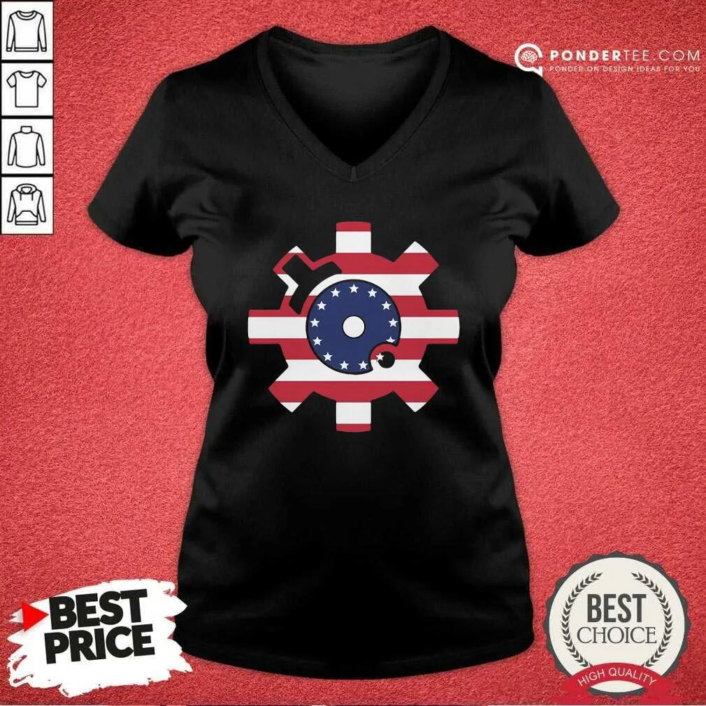 Nice Betsy Ross Flag Bolt Face American Flag Shirt - Image 3