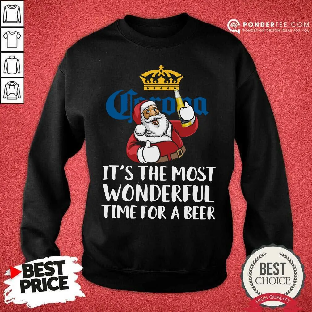 Nice Corona Extra Its The Most Wonderful Time For A Beer Shirt - Image 4