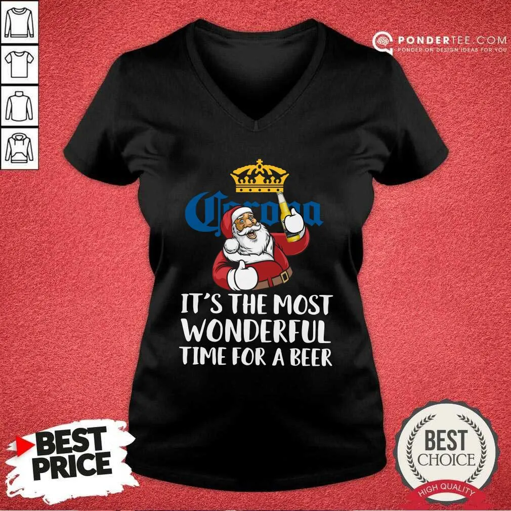 Nice Corona Extra Its The Most Wonderful Time For A Beer Shirt - Image 3