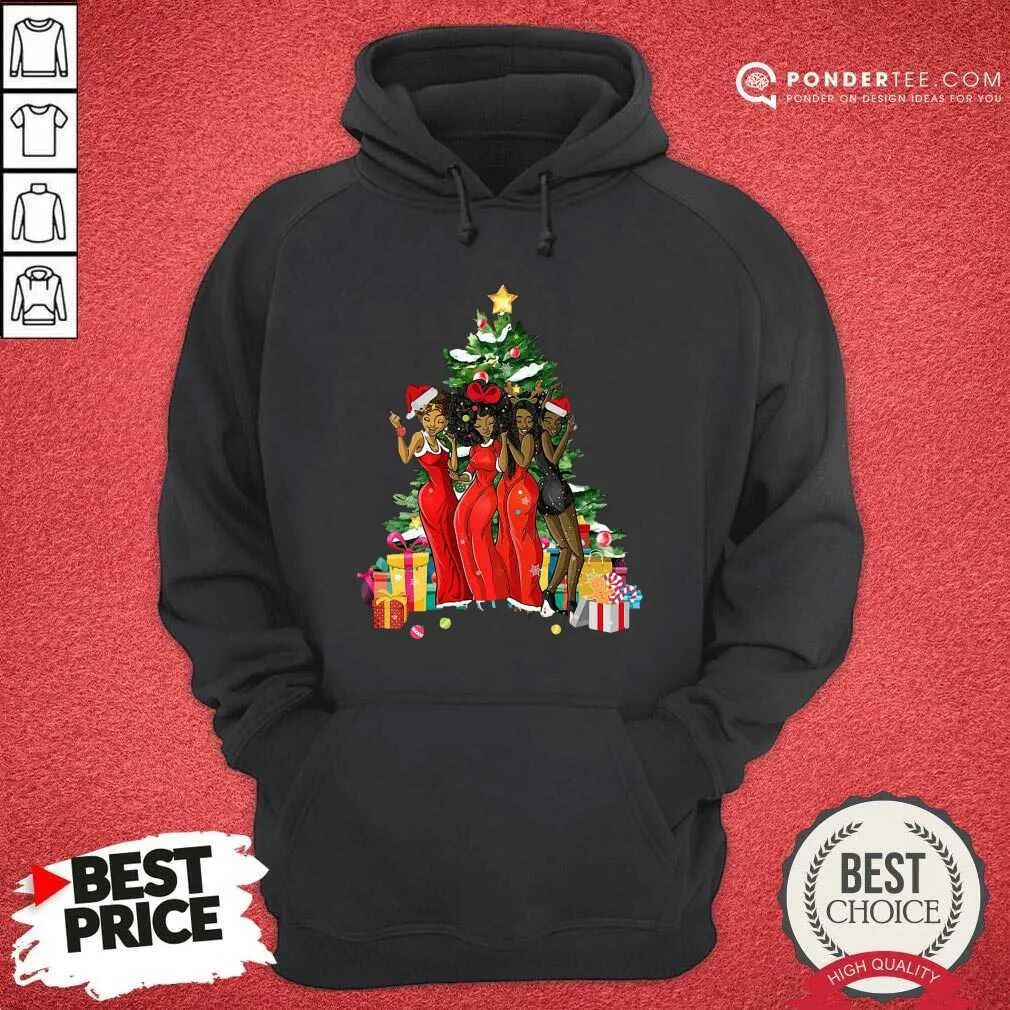 Nice Girl Magic Merry Christmas Tree Collection Shirt - Image 4