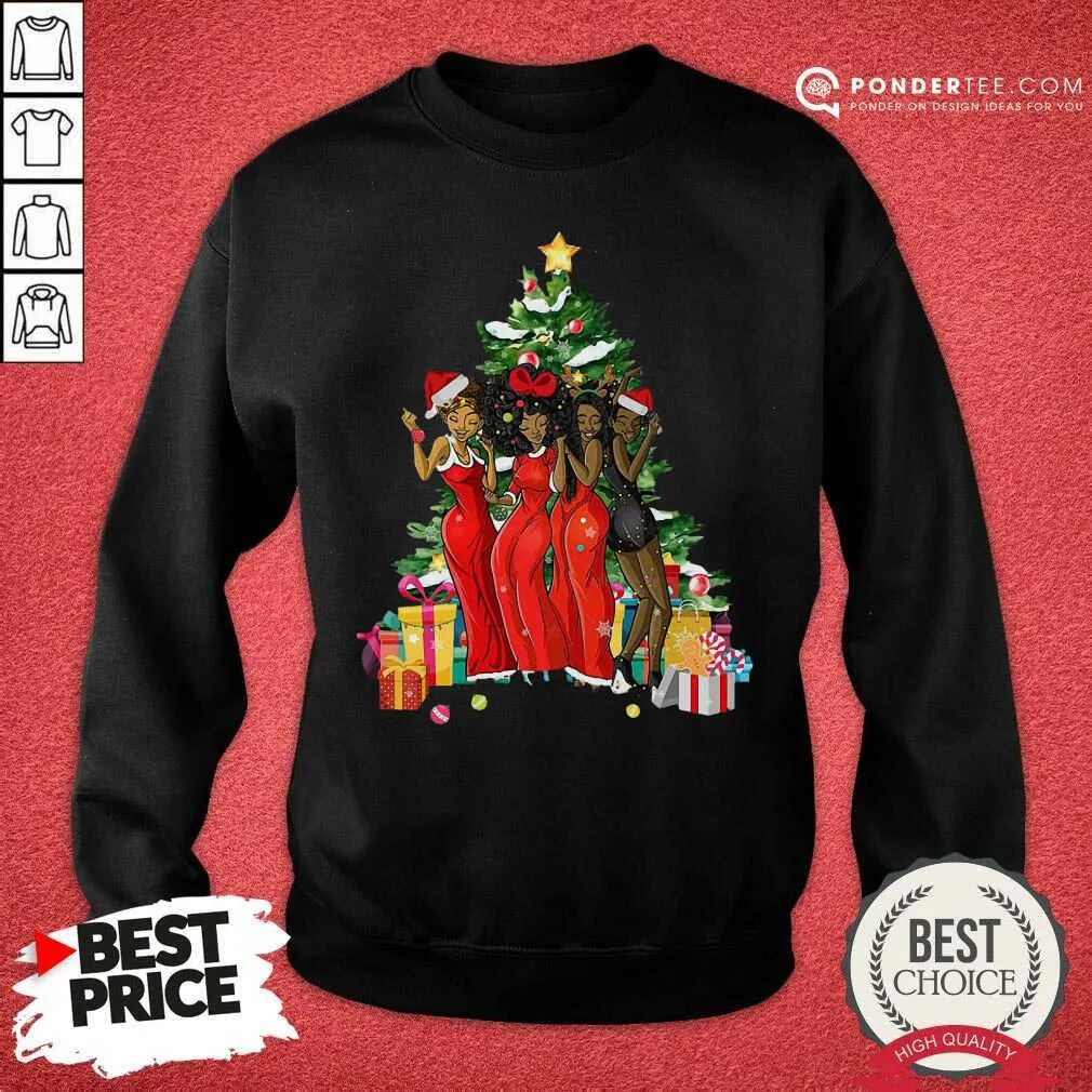 Nice Girl Magic Merry Christmas Tree Collection Shirt - Image 3