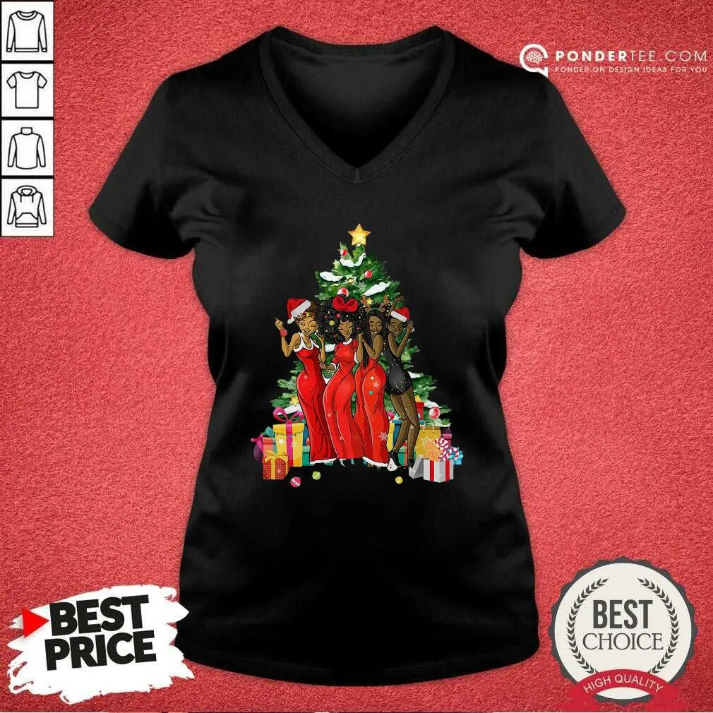 Nice Girl Magic Merry Christmas Tree Collection Shirt - Image 5