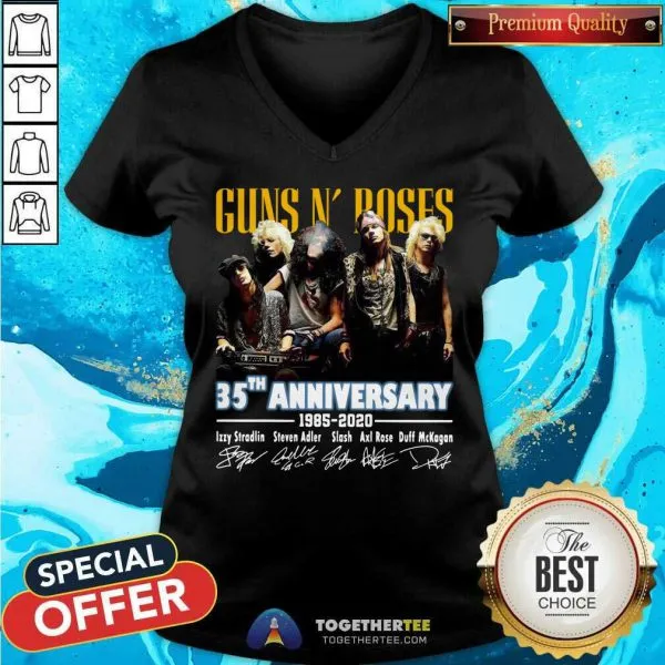 Nice Guns N Roses 35th Anniversary 1985 2021 Signatures Shirt - Image 2