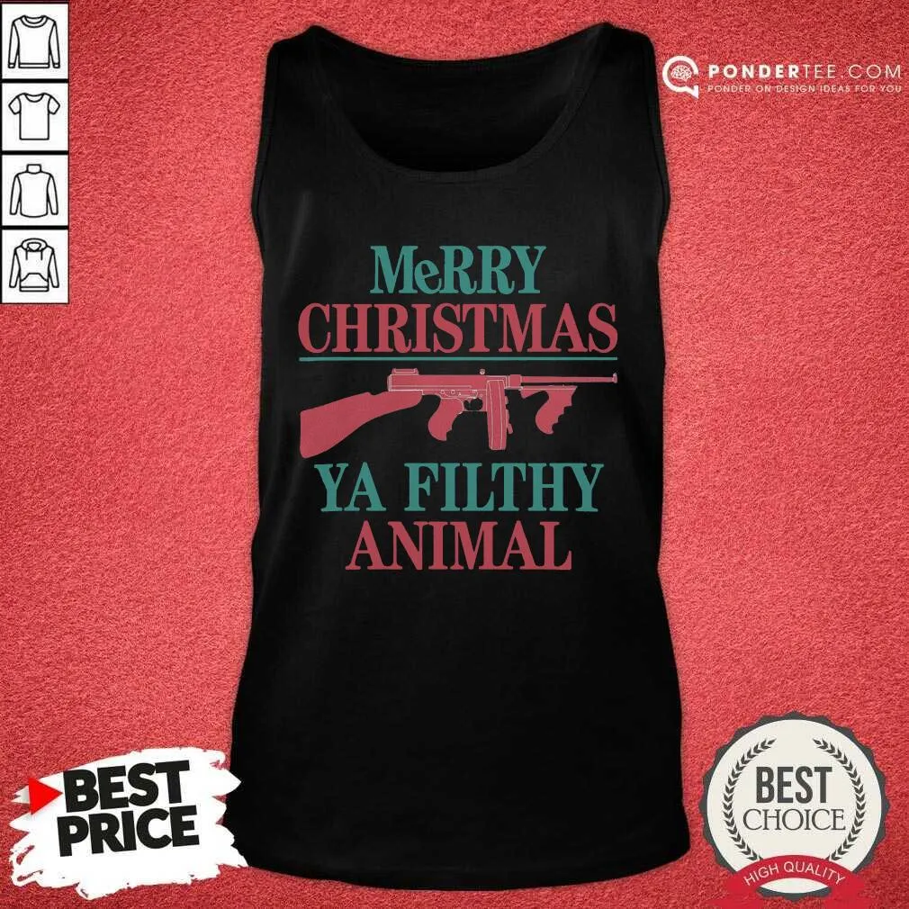 Nice Merry Christmas Ya Filthy Animal Gun Shirt - Image 2