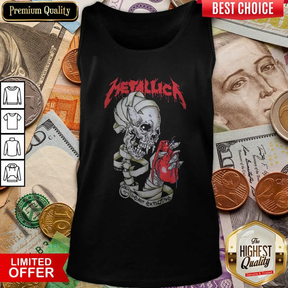 Nice Skull Metallica Heart Explosive Shirt - Image 2