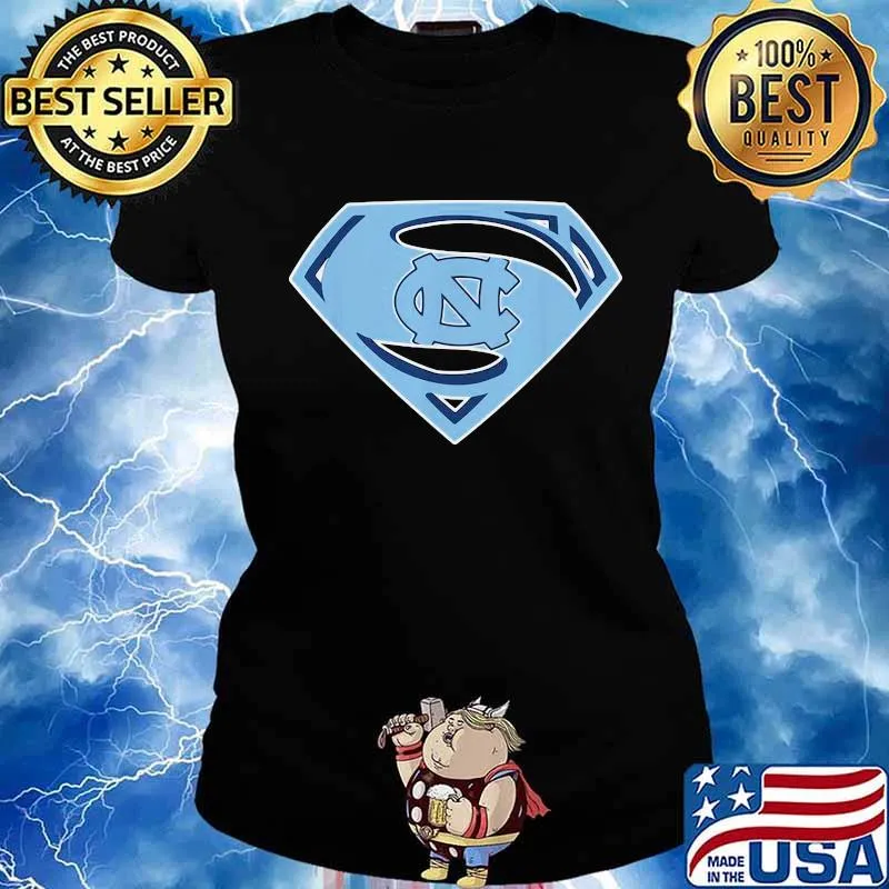 North Carolina Tar Heels Football Superman Shirt Ladies tee