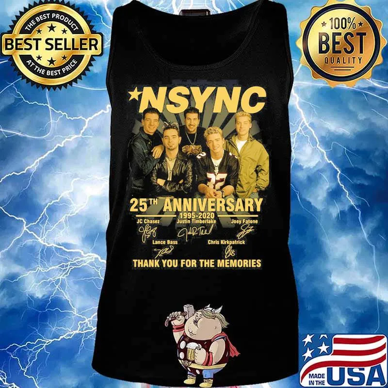 Nsync 25th Anniversary 1995 2020 Thank You For The Memories Signature Shirt Tank top