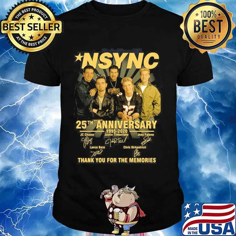Nsync 25th Anniversary 1995 2020 Thank You For The Memories Signature Shirt