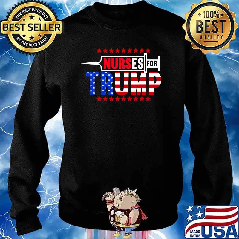 Nurse For Trump 2020 Vaccine Corona Virus American Flag Shirt Sweater