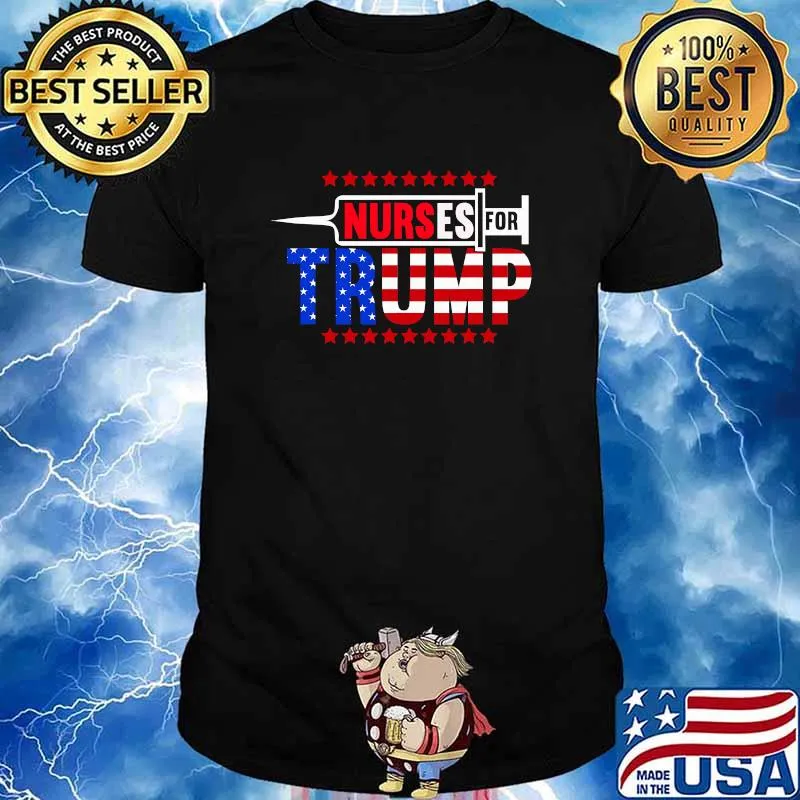 Nurse For Trump 2020 Vaccine Corona Virus American Flag Shirt